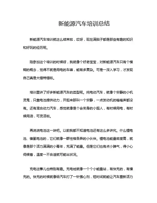 新能源汽车培训总结