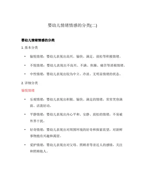 婴幼儿情绪情感的分类(二)