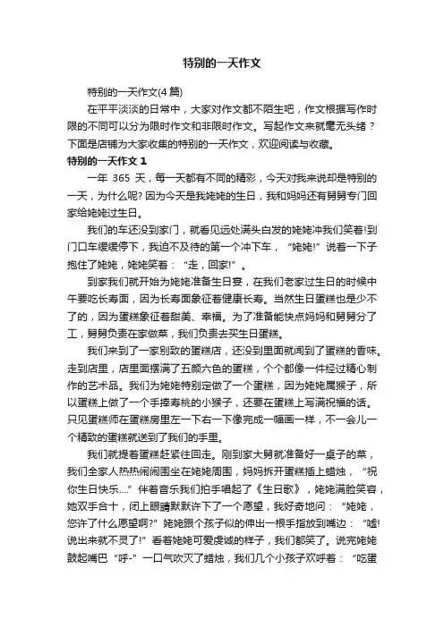 特别的一天作文