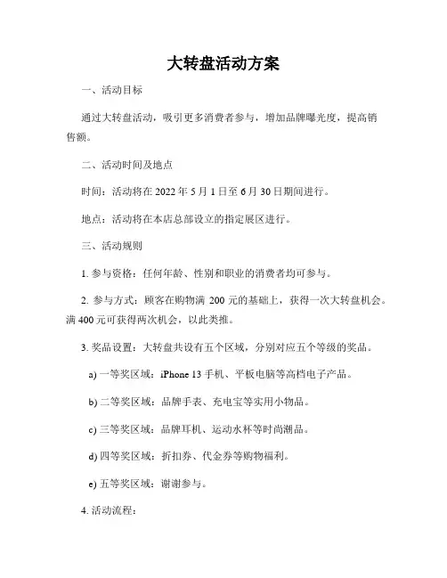 大转盘活动方案