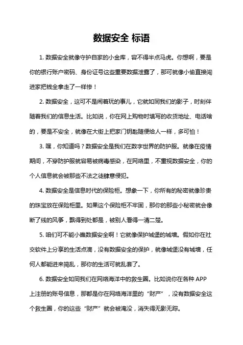 数据安全 标语