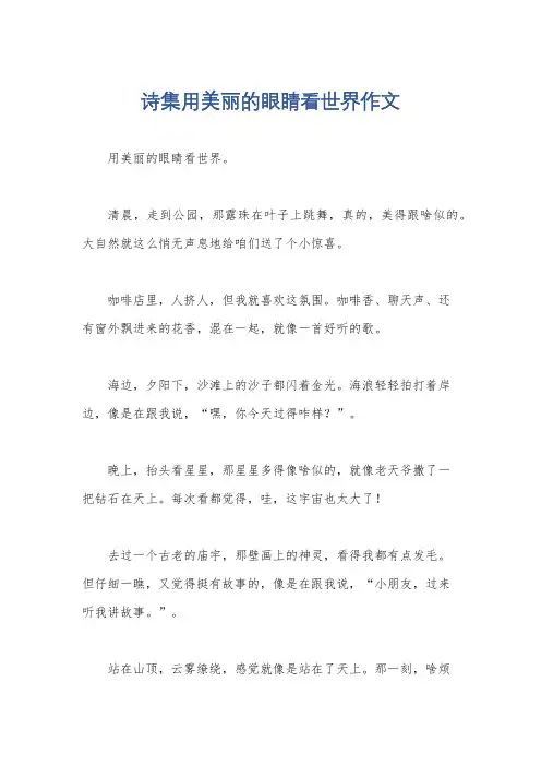 诗集用美丽的眼睛看世界作文
