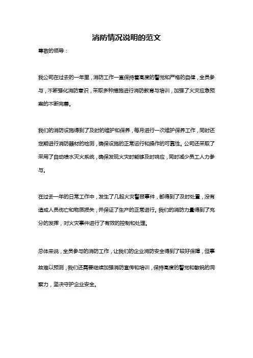 消防情况说明的范文