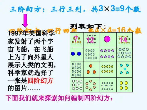 数学北师大版七年级上册四阶幻方的编制口诀