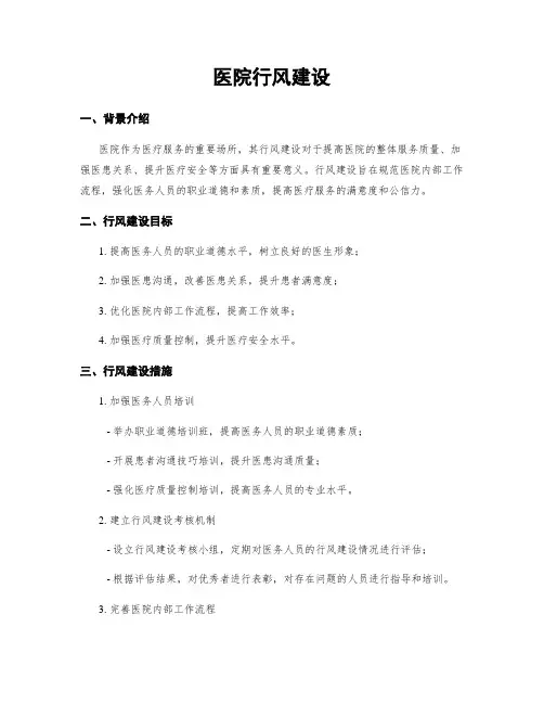 医院行风建设