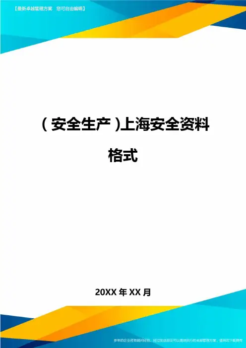 (安全生产)上海安全资料格式