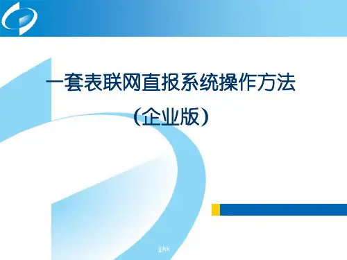 最新一套表联网直报系统操作方法(企业版)