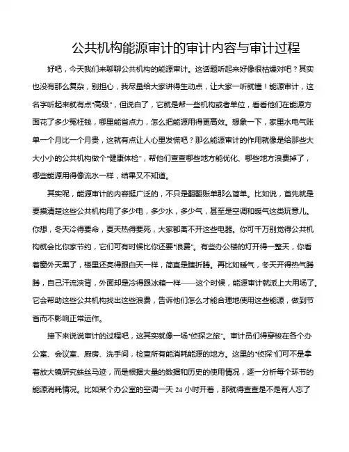 公共机构能源审计的审计内容与审计过程