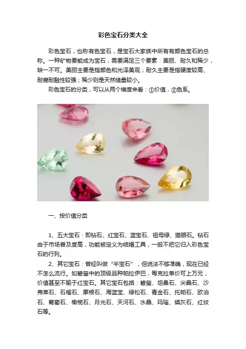 彩色宝石分类大全