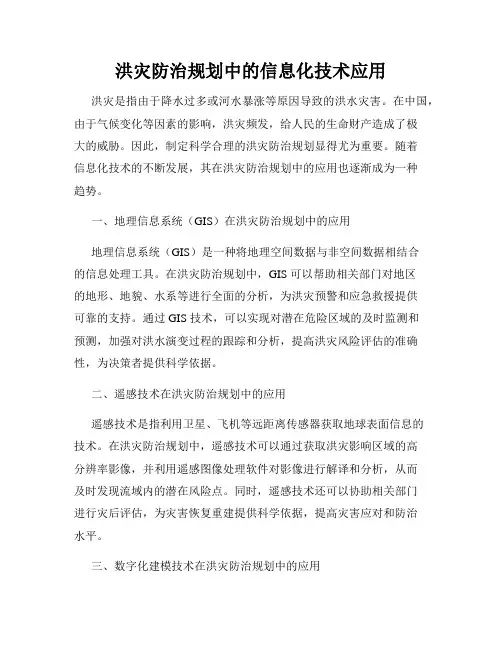 洪灾防治规划中的信息化技术应用