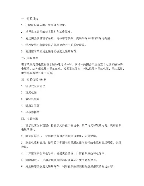霍尔效应实验报告