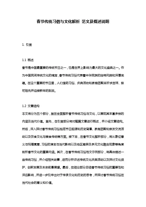 春节传统习俗与文化解析_范文及概述说明