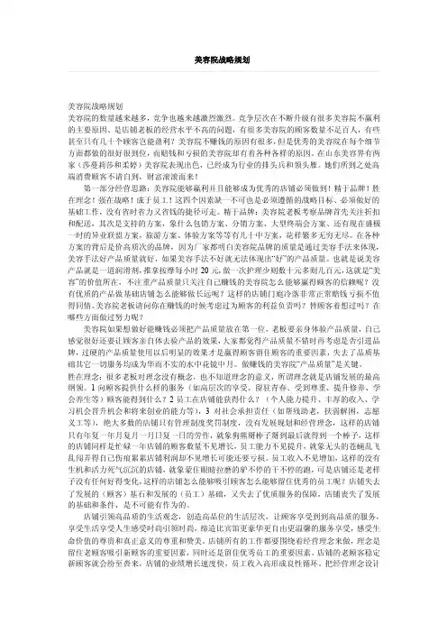 美容院战略规划