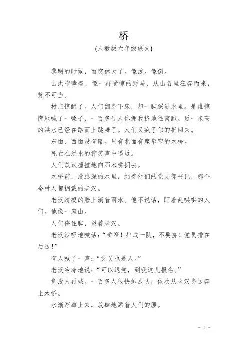 六年级《桥》课文