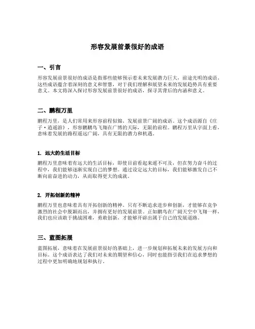 形容发展前景很好的成语