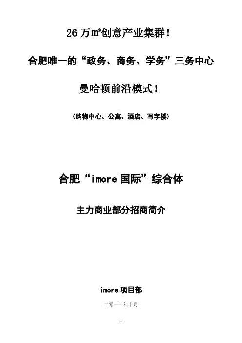 合肥政务区imore项目招商简介