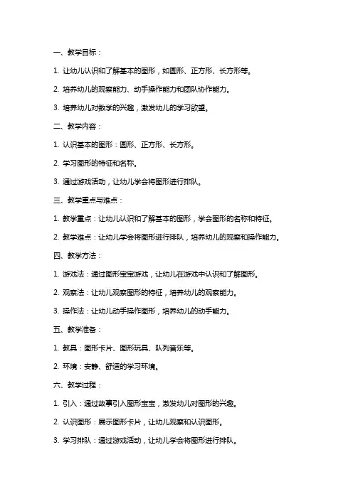 小班数学课件教案《图形宝宝排排队》