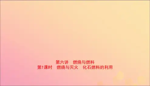 山东省2019年中考化学总复习第六讲燃料与燃烧第1课时燃烧与灭火化石燃料的利用课件五四制201901
