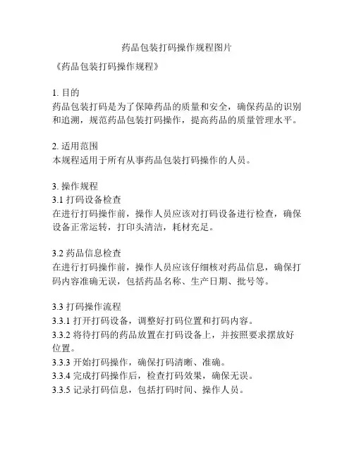 药品包装打码操作规程图片