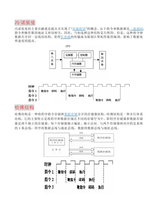 冯诺依曼和哈佛结构的比较