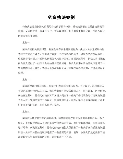 钓鱼执法案例