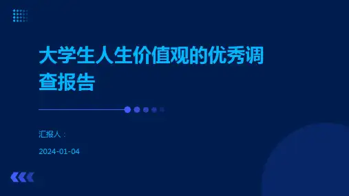 大学生人生价值观的优秀调查报告