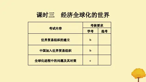 (浙江专用)2021学年高中历史专题八当今世界经济的全球化趋势课时三经济全球化的世界课件人民版必修2