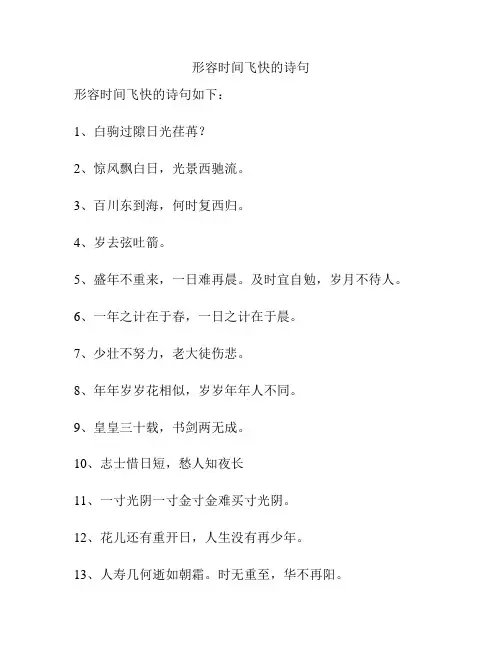 形容时间飞快的诗句