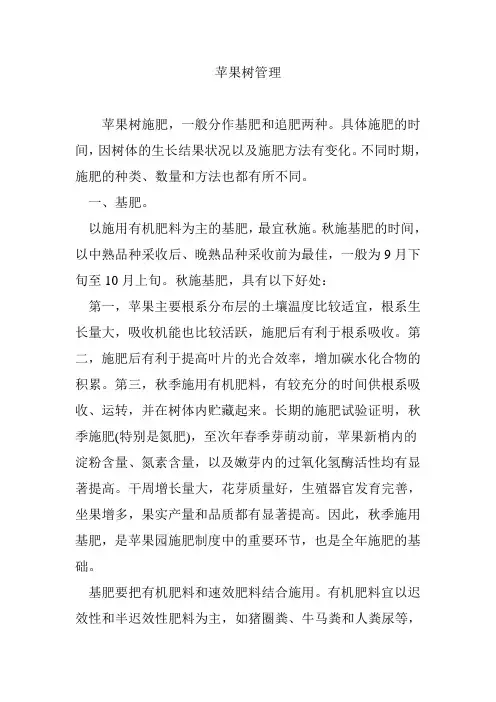 苹果树管理
