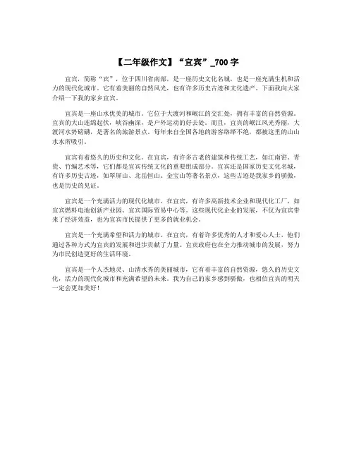 【二年级作文】“宜宾”_700字
