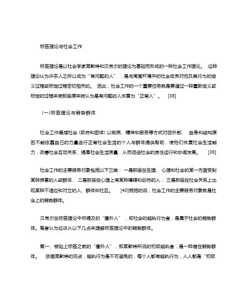 社工理论：标签理论(5)