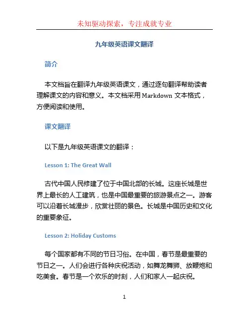 九年级英语课文翻译 (5)