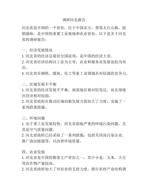 调研河北报告
