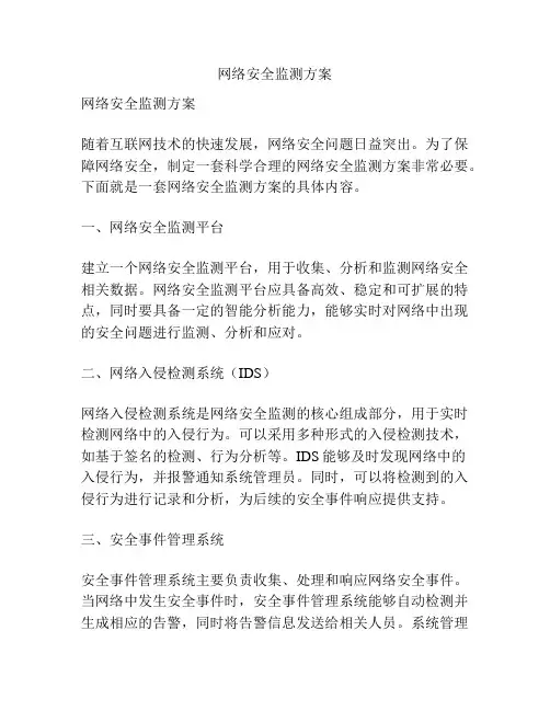 网络安全监测方案
