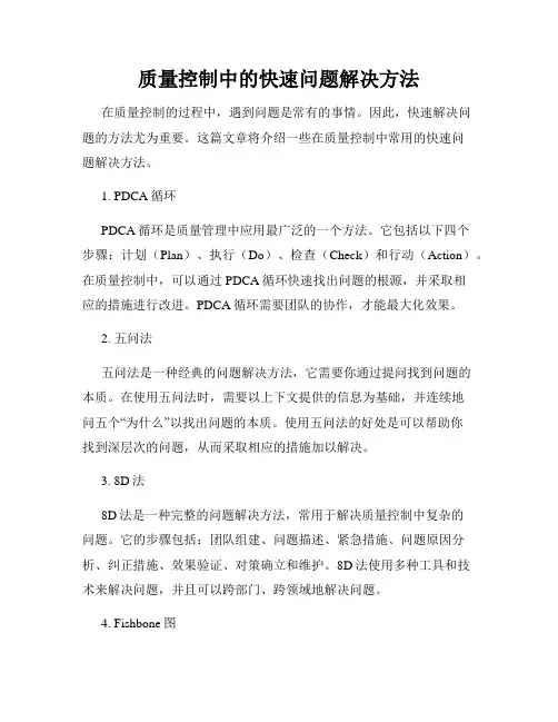 质量控制中的快速问题解决方法