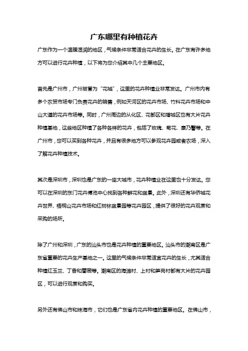 广东哪里有种植花卉
