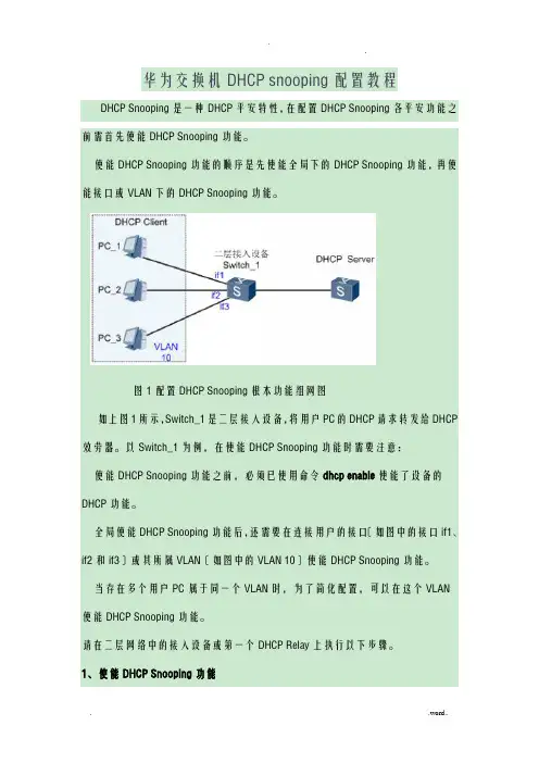 华为交换机DHCPsnooping配置教程