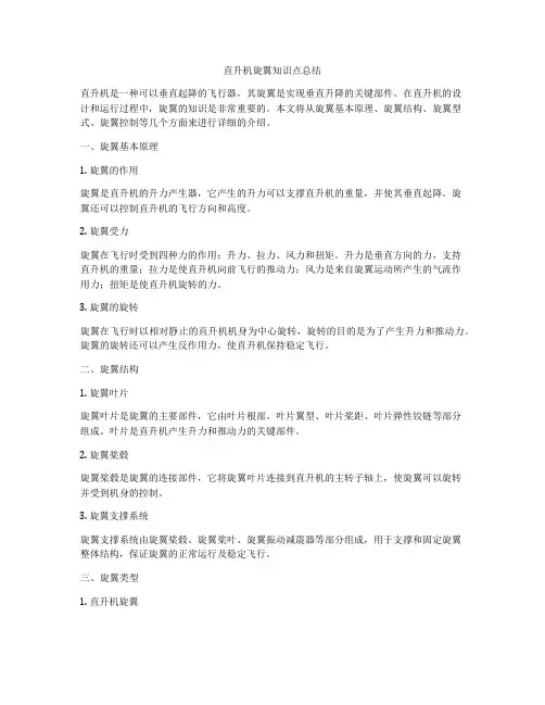 直升机旋翼知识点总结