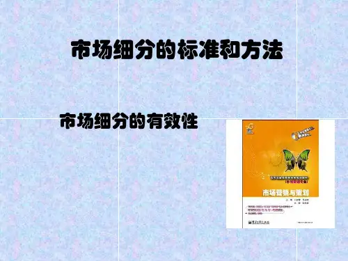 市场细分的标准和方法