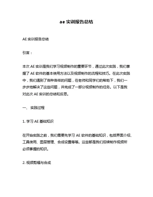 ae实训报告总结