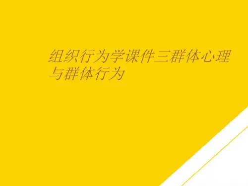 组织行为学课件三群体心理与群体行为(最全版)PTT文档