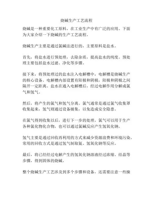 烧碱生产工艺流程