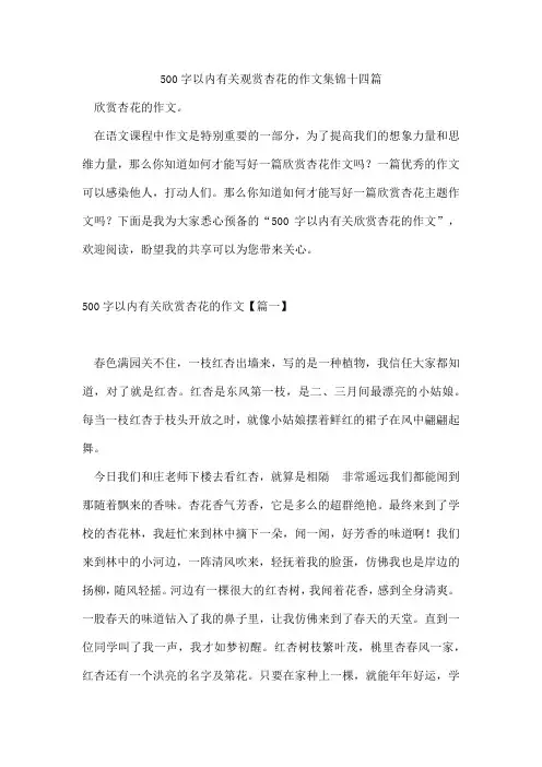 500字以内有关观赏杏花的作文集锦十四篇