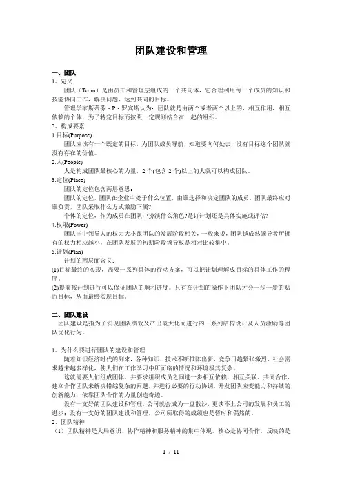 团队建设与管理word