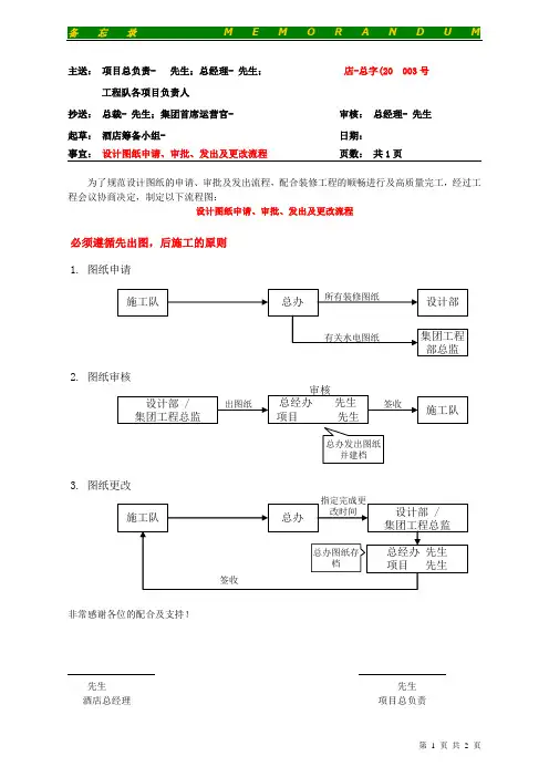 设计图纸申请审批发出及更改流程