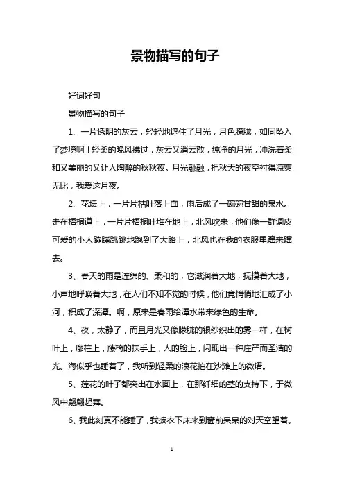景物描写的句子