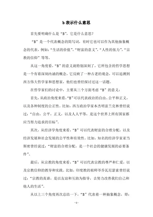 b表示什么意思
