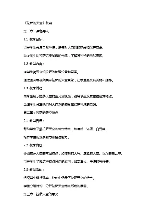 《拉萨的天空》教案