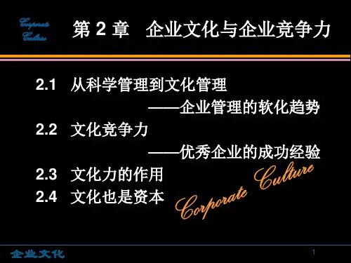 企业文化 第2章 企业文化与企业竞争力