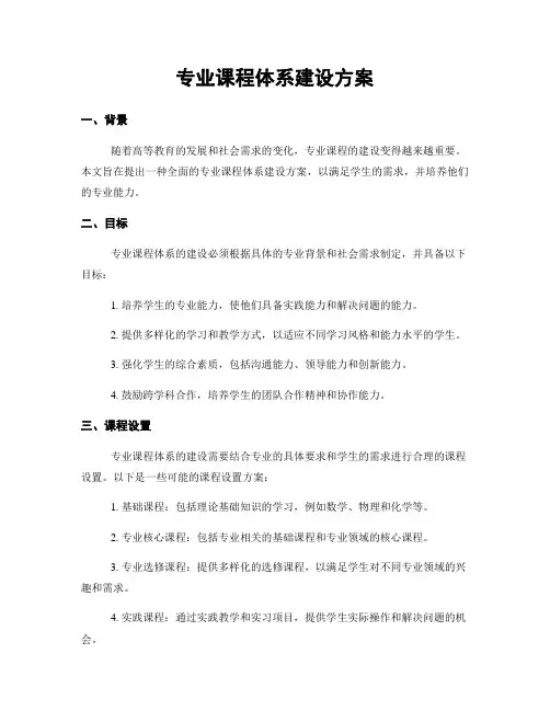 专业课程体系建设方案